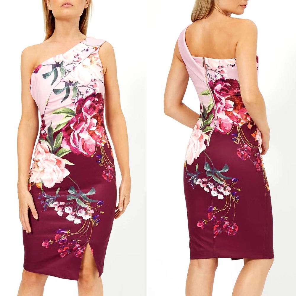 Ted Baker Irlina Serenity One Shoulder Dress in Lilac